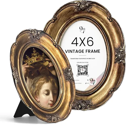 Vista 15 de 97 Decor Mini portarretratos dorado antiguo de 2.5 x 3.5, tamaño de cartera Rectángulo floral de oro antiguo
