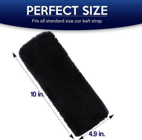 Vista 2 de Zone Tech, correa acolchada para cinturón de seguridad, cómoda, suave, clásica, paquete de 2, primera calidad, color negro