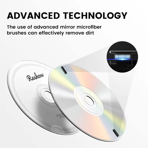 Vista 3 de Reshow Kit limpiador de discos de lente láser para reproductor de CD y DVD sin rayar la óptica, incluye paño de microfibra, disco de limpieza