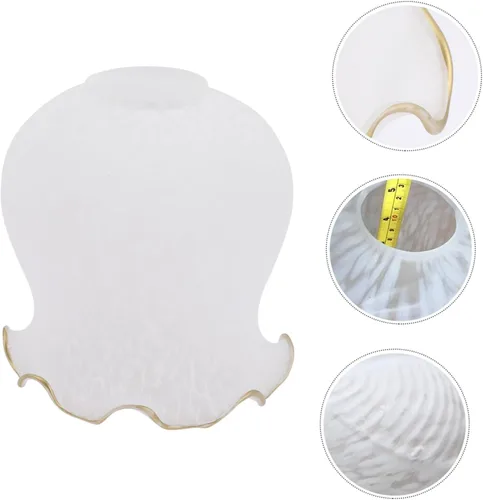 Vista 6 de Uonlytech Cubierta de lámpara de cristal para lámpara de araña diseño floral llamativa luz suave fácil de instalar