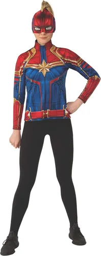 Vista 3 de Rubies Costume Co Capitán Marvel Hero Top y tocado para mujer