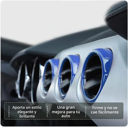 Vista 5 de RT-TCZ Anillo de cubierta de ventilación de salida de aire acondicionado para consola central, accesorios interiores para Ford Mustang 2015-2022, 3