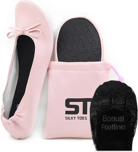 Vista 42 de Silky Toes Zapatos planos plegables para mujer, zapatos de ballet para A-Negro
