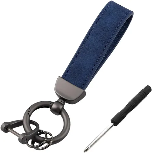 Vista 8 de Kewucn Llavero de Cuero Genuino para Automóvil, Portallaves Universal de Metal Resistente para Automóvil con Anillo en D Antipérdida para Hombres