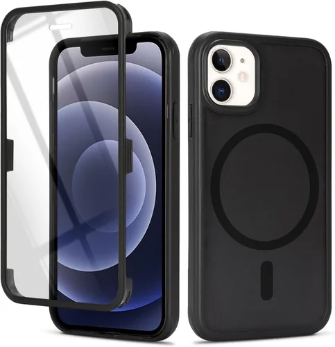 Vista 2 de Funda magnética para iPhone 12 mini con protector de pantalla integrado, compatible con MagSafe, para Apple 12 Mini, fundas de cuerpo completo