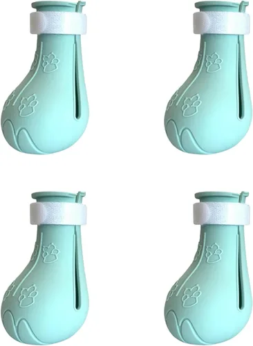Vista 9 de Botas ajustables de silicona a prueba de arañazos para baño y aseo Rehabilitación de enfermería, botas de gato solo para gatos, ajustables
