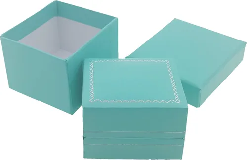Vista 2 de 888 Display USA Caja de joyería ultra elegante azul verde azulado Caja de anillo perfecta para esa persona especial. Lujosa caja de regalo