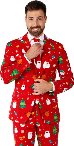Vista 3 de Opposuits Men's Christmas Suit - Festive X-Mas Holiday Outfit - includes Blazer, Pants - Tie
