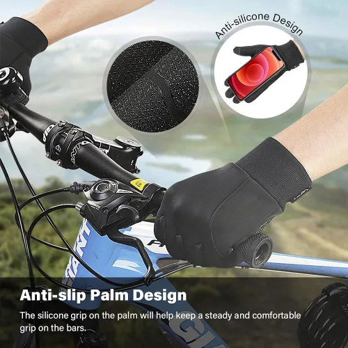 Vista 6 de LERWAY Guantes cálidos de invierno, guantes térmicos negros cálidos para hombres y mujeres, impermeables, para pantalla táctil, antideslizantes