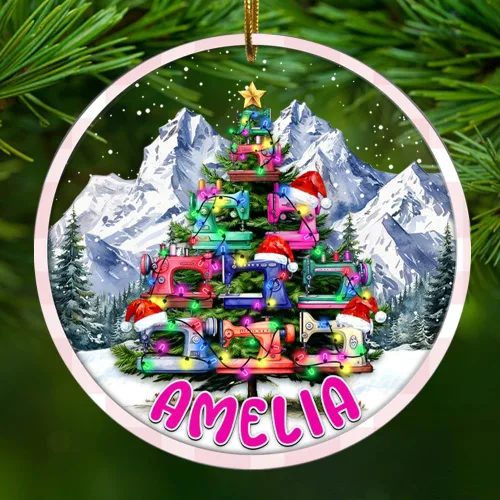 Vista 7 de Zapatos de ballet personalizados, regalos para mujeres, nombre personalizado de 2.90 x 2.90 pulgadas, para colgar en el árbol, decoración del hogar