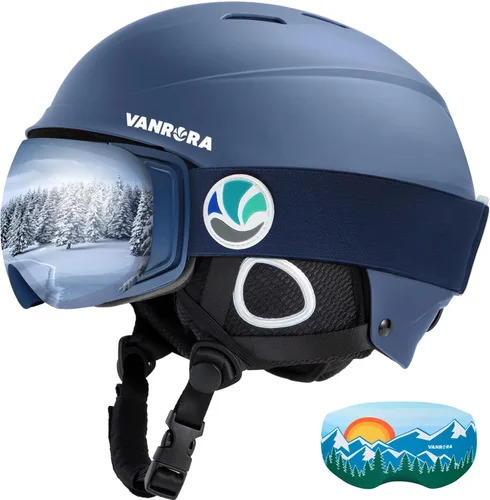 Vista 15 de VANRORA Juego de casco y gafas de esquí – Casco de snowboard con control de clima, lentes intercambiables, para hombres y mujeres