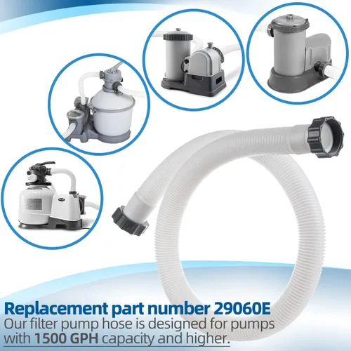 Vista 4 de Manguera de bomba de piscina de 1.5 pulgadas para bombas de filtro de arena Intex y sistemas de agua salada, manguera de filtro de piscina 29060E