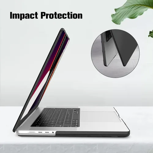 Vista 6 de Fintie Carcasa rígida para MacBook Pro de 16 pulgadas, color negro cristal Chip A3428 A3429 A3403 A3186 A2991 A2780 A2485 (2021-2026)