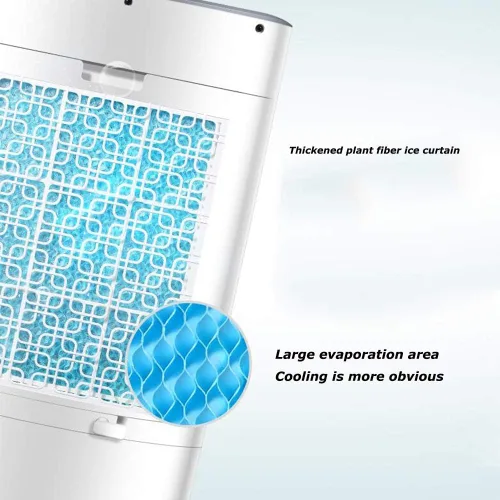 Vista 5 de Ventilador de refrigeración por evaporación, con control remoto, enfriador de aire portátil sin aspas, ventilador eléctrico y humidificador