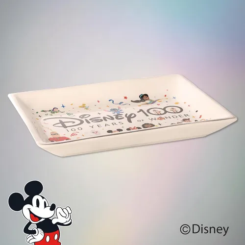 Vista 2 de Disney 100 platos de joyería, con licencia oficial D100 linda bandeja de celebración, celebrando 100 años de maravilla