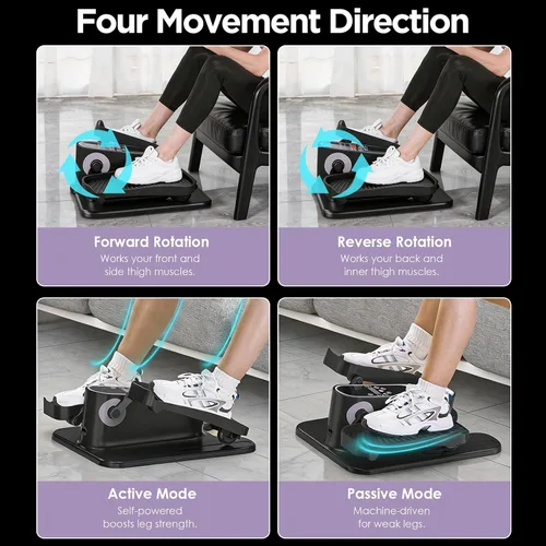 Vista 5 de Under Desk Elliptical Machine for Senior Mini Elliptical Leg Exerciser with Remote Quiet Portable Electric Seated Foot Pedal Exerciser for Home
