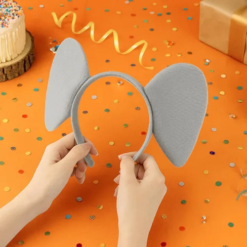 Vista 2 de TopTie Diademas de animales de felpa para decoraciones de Halloween, aro de pelo con cuernos de oreja para niños y adultos, suministros de fiesta