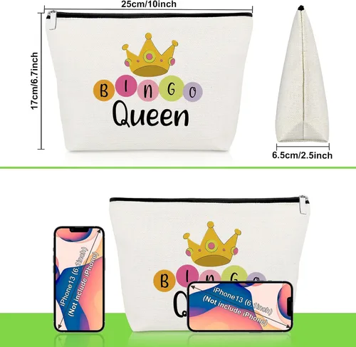Vista 3 de Regalos de bingo para mujeres, bolsa de maquillaje, regalo para amantes del bingo, regalos de juego para mujeres, mejores amigas, hermanas