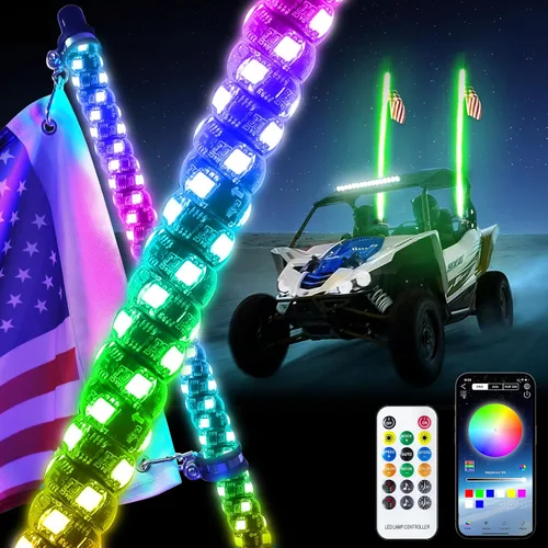 Vista 9 de 1 pieza de luces de látigo con base de resorte, base de resorte de látigo LED de liberación rápida para ATV, resorte de látigo de ATV para UTV, ATV