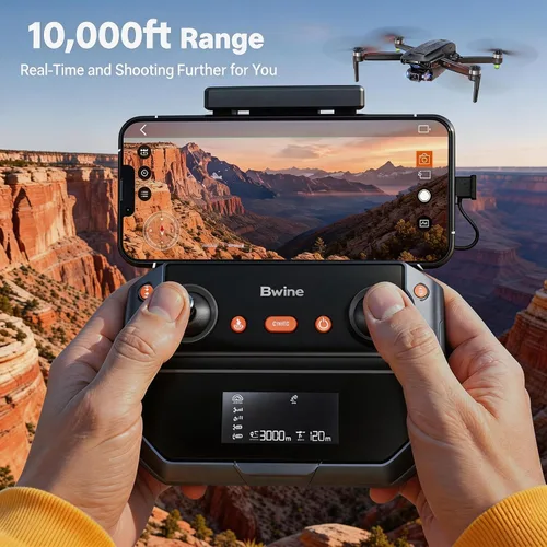 Vista 5 de Bwine F7GIM 6K Photo Drone con cámara para adultos, cardán sin escobillas de 3 ejes, video 4K/30fps, control inteligente GPS, más tiempo de vuelo