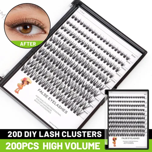 Vista 2 de BODERMINCER 20D 0.315-0.787 in a elegir 8-10-0.472-0.551 in MIX/14-16-0.709-0.787 in - Extensiones de pestañas postizas individuales mixtas