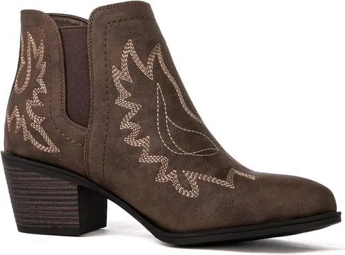 Vista 3 de GLOBALWIN Botas de tobillo para mujer, botas vaqueras del oeste