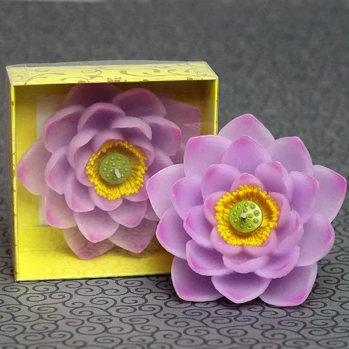 Vista 6 de Molde de jabón de silicona en forma de flor de loto 3D, molde de cera para hacer velas, molde de resina epoxi DIY