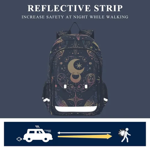 Vista 5 de ALAZA Moon Stars Alchemy Witch - Mochila para laptop para mujeres y hombres, bolsa de viaje casual con compartimento y múltiples bolsillos