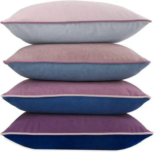 Vista 12 de Fundas de almohada de terciopelo de 18 x 18 pulgadas, juego de 4 fundas de almohada decorativas de terciopelo de colores modernos para sofá, frío