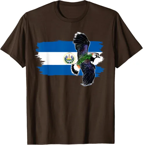 Vista 6 de Camiseta con la bandera de El Salvador, mapa de El Salvador, camiseta de Salvador para mujer, Negro