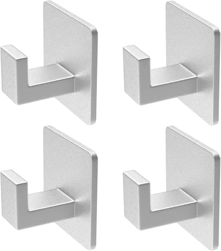 Vista 10 de HUFEEOH Ganchos adhesivos para toallas, ganchos de aluminio para toallas de baño, ganchos de pared para colgar, ganchos de pared adhesivos