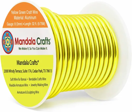 Vista 363 de Mandala Crafts - Alambre de aluminio anodizado de calibre 22 para hacer joyas - 137.2 m de alambre flexible surtido y coloreado - Doble para bonsái