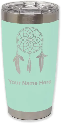 Vista 35 de LaserGram Vaso aislado al vacío de 20 onzas, atrapasueños, grabado personalizado incluido (negro) Engraved Gift, Vacuum Insulated Stainless Steel