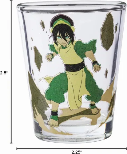 Vista 10 de Silver Buffalo Avatar the Last Airbender con Aang, Katara, Toph, Appa y Momo - Paquete de 4 mini vasos, 1.5 onzas