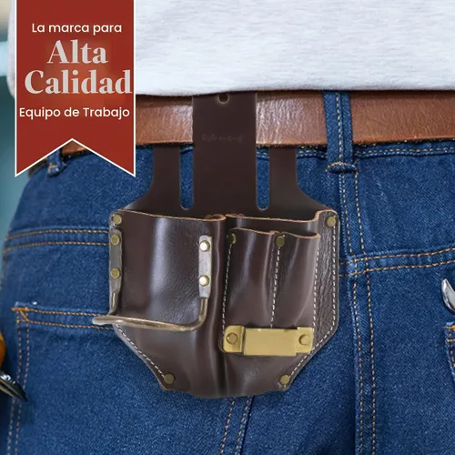 Vista 7 de Style N Craft Alicates de 4 bolsillos, martillo, lápices y soporte para cinta, bolsa de herramientas de cuero de grano completo, soporte
