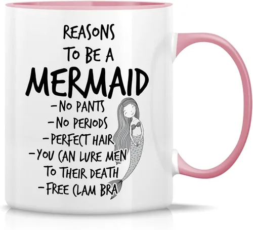 Vista 11 de Retreez Taza divertida – Reasons to be Mermaid - Tazas de café de cerámica de 11 onzas – Divertido, sarcasmo, sarcástico, motivacional, regalos