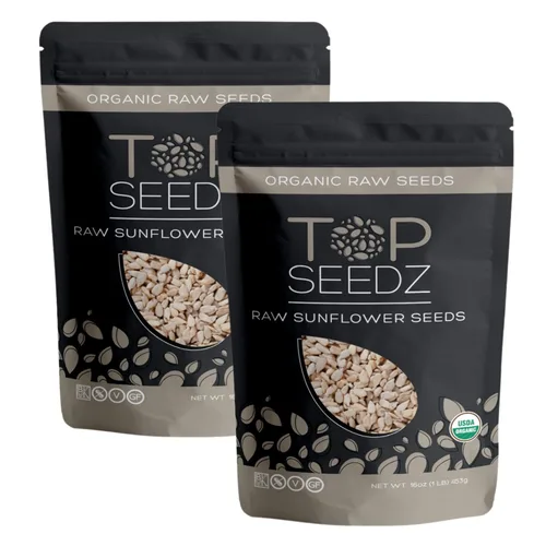 Vista 8 de Top Seedz Semillas de girasol crudas orgánicas certificadas por la USDA, frescas y sin sal, sin cáscara, sin gluten, sin nueces, veganas, kosher