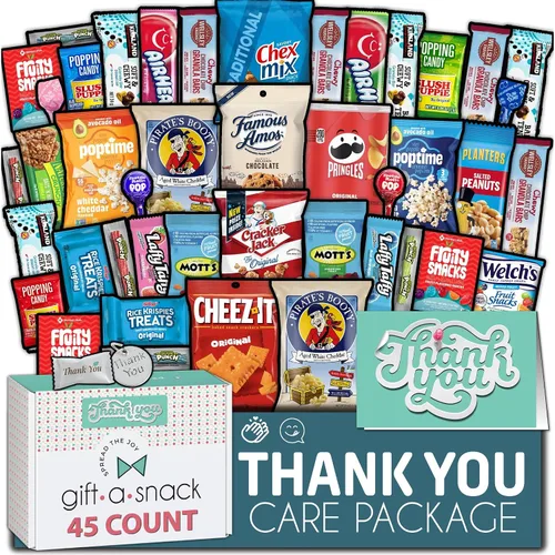 Vista 21 de Gift A Snack - Caja de aperitivos paquete variado de dulces + tarjeta