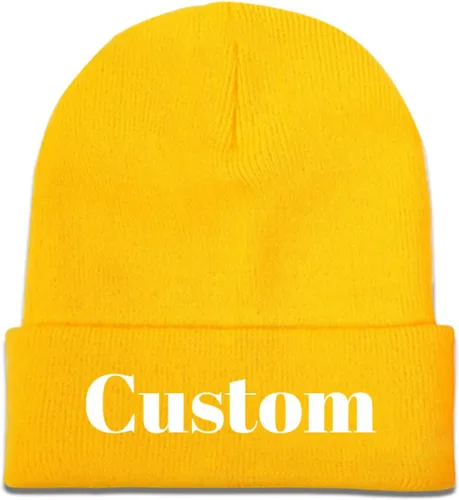 Vista 9 de Gorro de punto personalizado para invierno, añade diseño tu propio texto/logotipo/imagen Beanie Negro