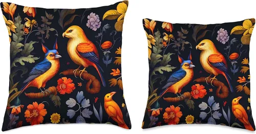 Vista 3 de DAG Fauna & Flora Dark Academia Art - Almohada (16 x 16 pulgadas), multicolor