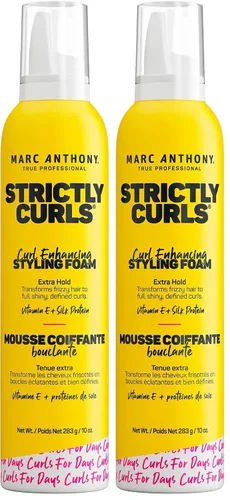 Vista 8 de Marc Anthony Espuma de peinado que mejora el rizo, sujeción extra, rizos estrictamente rizados - Vitamina E y proteínas de seda transforman