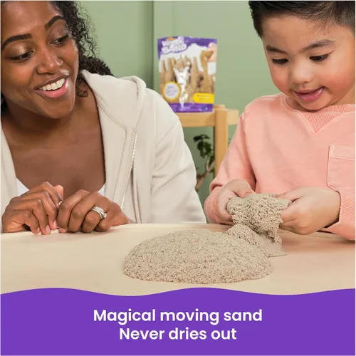 Vista 2 de Kinetic Sand Juguetes sensoriales de arena moldeable, marrón de 2 libras, a