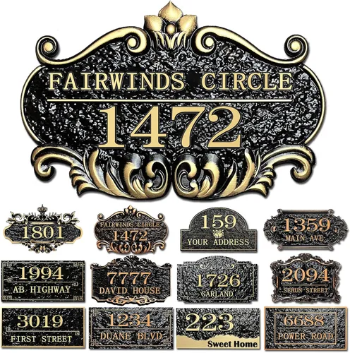 Vista 27 de Placa personalizada de dirección de casa, letrero de dirección de nombre de calle personalizado para números de casa, placa para buzón de garaje