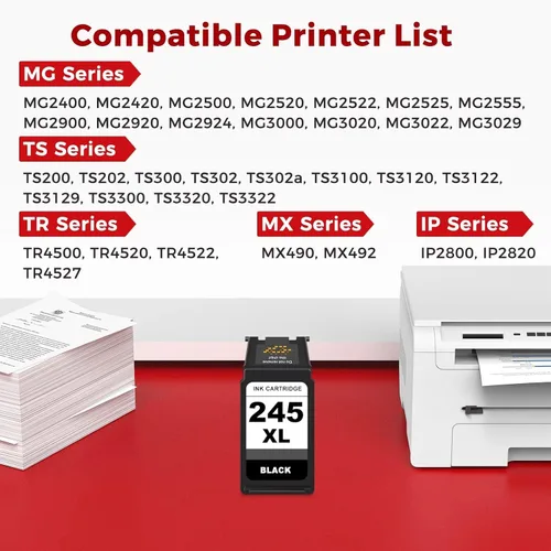 Vista 2 de MEGAIN Cartucho de tinta de repuesto 245XL 246XL para Canon 245 246 XL PG245 CL246 para Canon PIXMA MG2525 MG3022 MX490 TS202 TS3322 TR4520 TS302