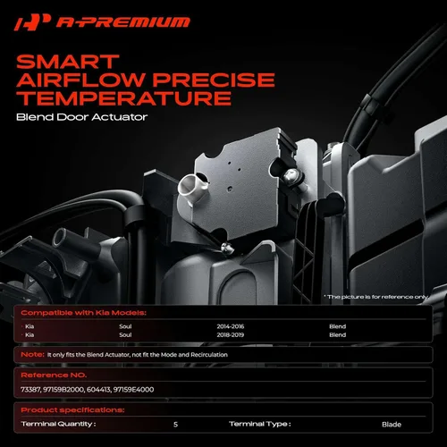 Vista 2 de A-Premium Actuador de puerta de mezcla de calentador HVAC compatible con Kia Soul 2014 2015 2016 2018 2019, mezcla