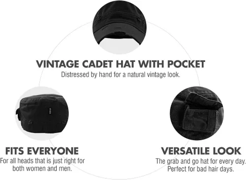 Vista 20 de Cadet Army - Gorra de estilo militar básico diario (ahora con la versión de bolsillo Stash)