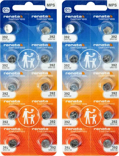 Vista 10 de Renata 392 SR41W Baterías – 1.55 V Óxido de Plata 392 Batería de reloj (10 unidades)