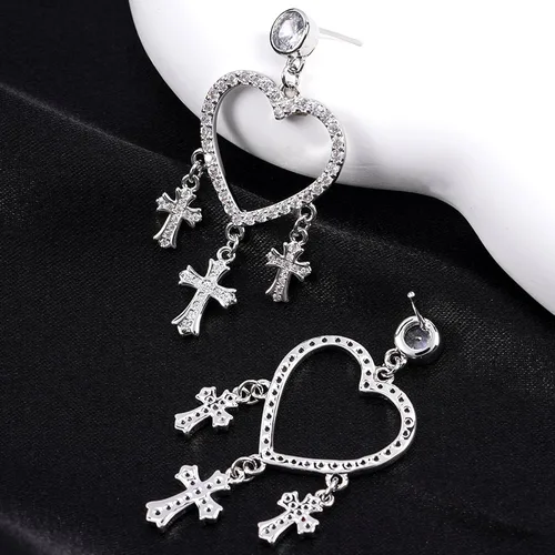 Vista 6 de Cross Earrings Love Zircon Drop Earrings Jewelry Gifts for Women Girls