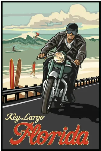 Vista 8 de Key Largo Florida Professionally Framed & Matted Art Print from Travel Artwork by Artist Paul A. Lanquist Framed Art Size: 15" x 19