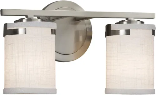 Vista 4 de FAB-8452-10-WHTE-DBRZ Textile Atlas - Barra de baño de 2 luces, bronce oscuro